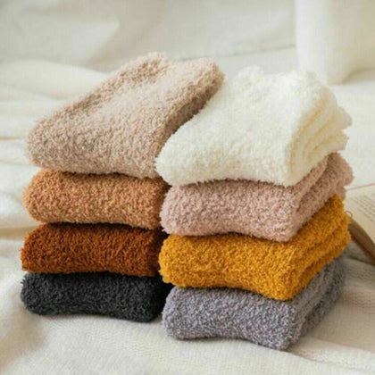 6 Pairs Women Ladies Soft Fluffy Bed Socks Winter Warm Lounge Slipper Fleece Mixture