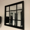 Window Style Black Wall Mirror Indoor Art Deco Square Black Window Wall Mirror