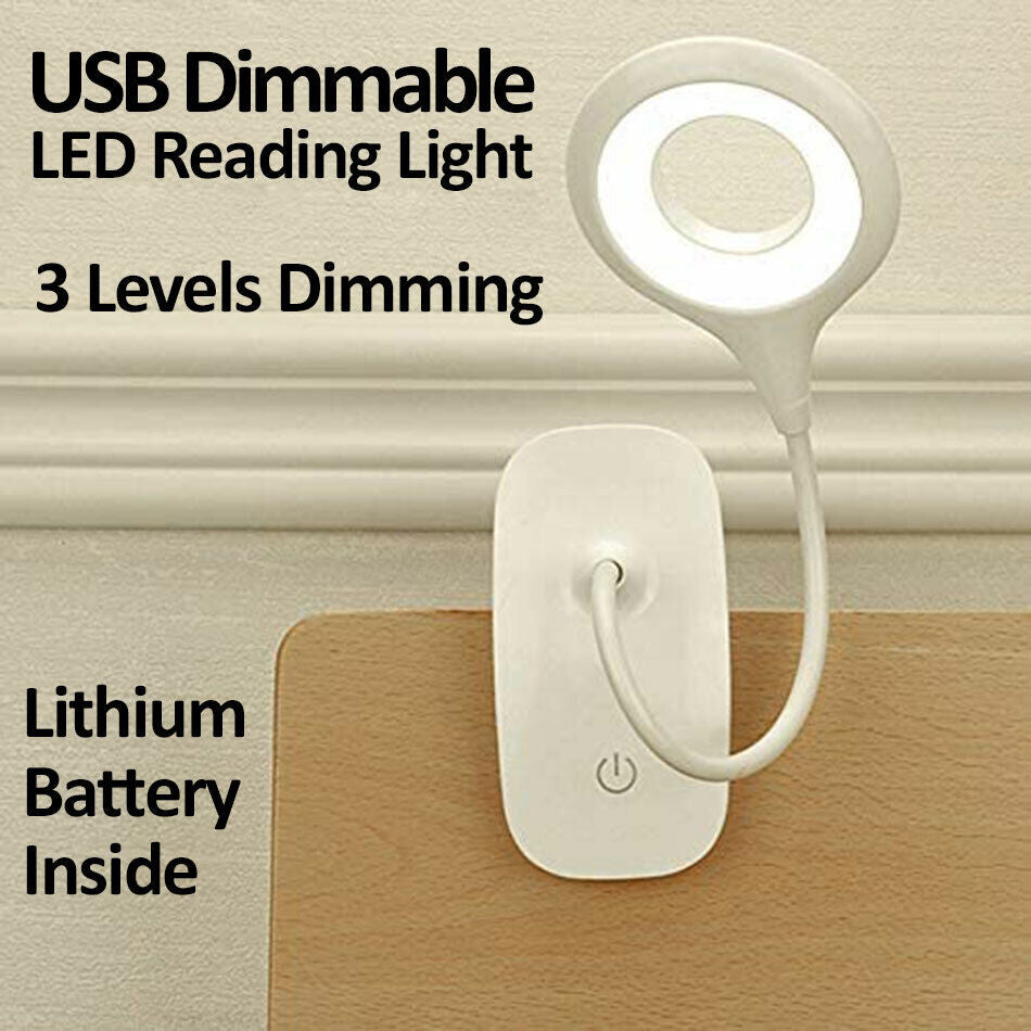 Dimmable USB Rechargeable LED Study Night Light Table Desk Bedside Reading Lamp