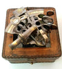 Vintage Maritime Brass Nautical Sextant Leather Case Kelvin Hughes London 1917