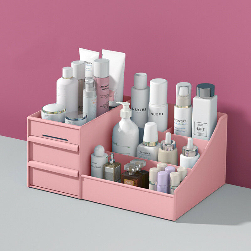 Desktop Plastic Cosmetic Organiser Makeup Case Holder Drawer Jewellery Storage Box