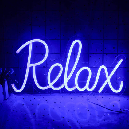 Relax Neon Sign Relax Words Neon Night Light