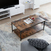 Coffee Table 2 Tiers Industrial Centre Table Side Table Wood End Table