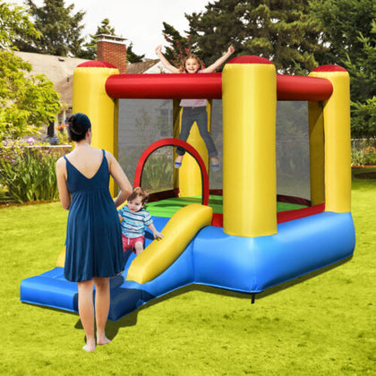 Kids Bouncy House Inflatable Jumping Castle Bouncer Playhouse w/ Smooth Slide