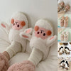 Women Men Cute Cow Slippers Fluffy Warm Cozy Shoes Anti-slip Home Indoor Shoes