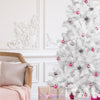 White Christmas Xmas Tree Bushy Artificial Festive Home Decor 5ft 6ft UK