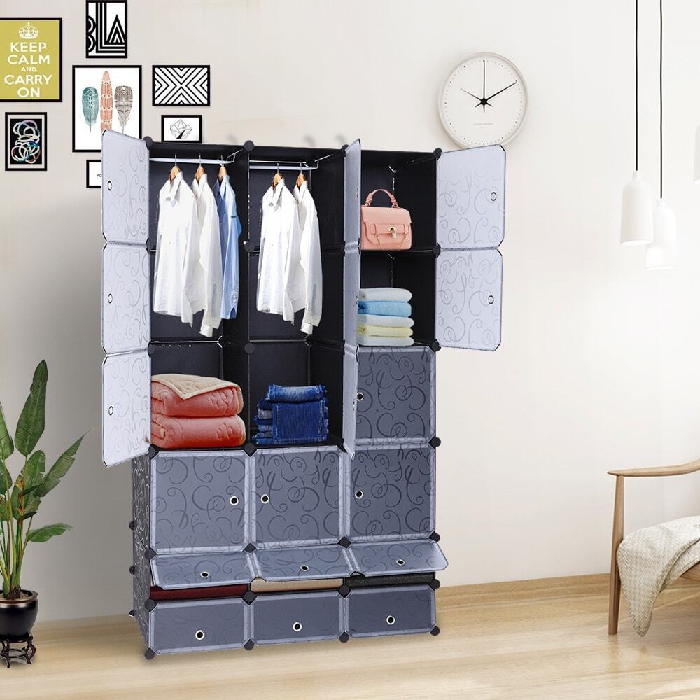 20/18 Cube Plastic Wardrobe Cupboard Closet Cabinet Organizer Storage Furniture