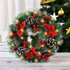Each Christmas Wreath With Lights Wall Hanging Decoration Xmas Door Garland Ornaments
