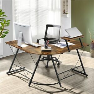 L Shaped Computer Corner Desk PC Table Workstation Home Office Large Study Desk