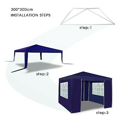 3x3m Gazebo with Side Panels Waterproof Party Event Tent Marquee Steel Frame