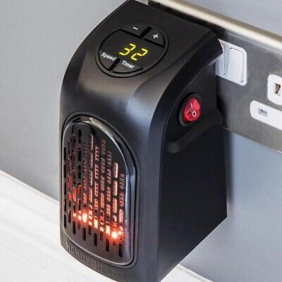 Ceramic Electric Wall Heater Plug In Heater Energy Saving Heating Timer & Stat