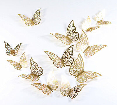 12Pcs Christmas Tree Xmas Butterfly Decorations Baubles Party Wedding Ornament