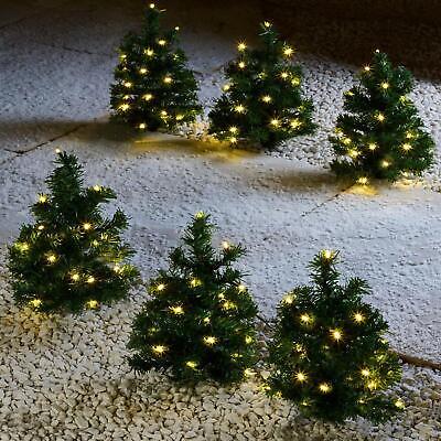 Pre-Lit Christmas Tree Pathway Light Decorations Warm White LED Lights Set of 6