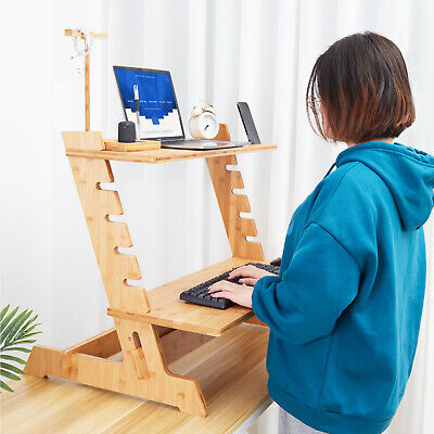 Extra Wide Standing Desk Converter Height-Adjustable Sit-stand Table Laptop Tray