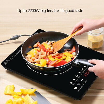 Portable 2200W Electric Induction Hob Touch Single Cooker Hot