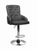 Dark Grey Linen Swivel Bar Stool Chair Studded Back Kitchen Breakfast Chair
