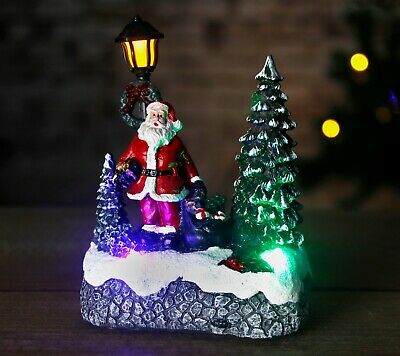 Each Miniature Christmas Village Nativity Scene Ornaments Musical LED Xmas Decoration