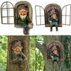 Garden Ornaments Gnome Statue Elf Out The Door Tree Hugger Peeker Yard Art Decor