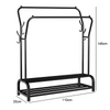Heavy Duty Double Clothes Rail Rack Garment Hanging Stand Shoes Storage Shelves