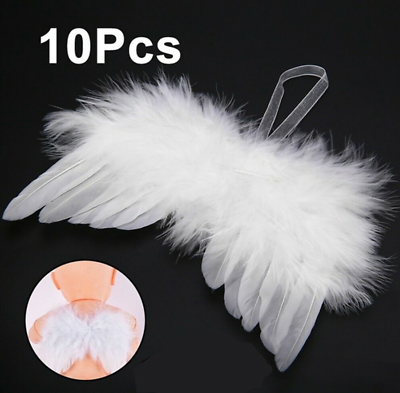 10x White Angel Wings