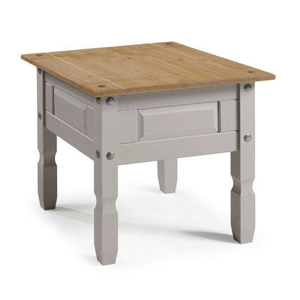 Lamp Table Grey Wax Solid Pine