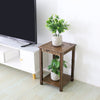 Antique 2-Tier Bamboo Plant Stand Riser Corner Side Table Living Room Furniture