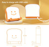 Cute Toast Night Light, Bread LED Night Lamp, Rechargeable, Timer and Dimmable, Portable Bedside Nightlight with Mobile Phone Stand
