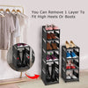 10 Tiers Small Shoe Rack, 10 Pairs Space Saving Shoe Shelf Organiser, Tall Narrow Shoe