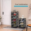 10 Tiers Small Shoe Rack, 10 Pairs Space Saving Shoe Shelf Organiser, Tall Narrow Shoe