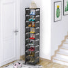 10 Tiers Small Shoe Rack, 10 Pairs Space Saving Shoe Shelf Organiser, Tall Narrow Shoe