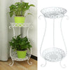 2 Tier Metal Plant Pot Stand Flower Display Shelf Garden Balcony Outdoor Indoor