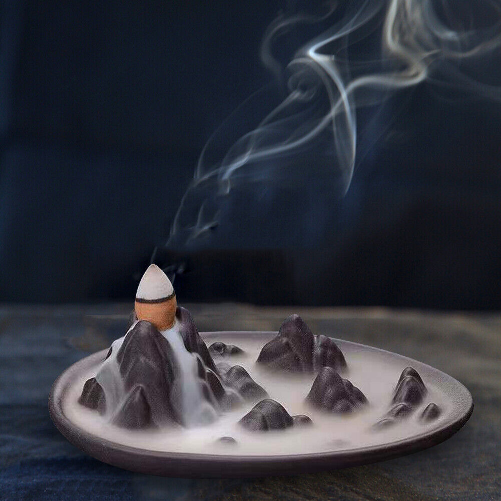 Mountains Incense Burner Ceramic Incense Cone Tower Backflow Stream Back Down Holders