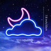 Neon Moon and Cloud Sign