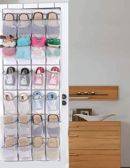 24 Mesh Pockets Hanging Organiser Over the Door