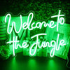 Neon Welcome to The Jungle Neon Sign Green LED Neon Lights Letter Neon Sign for Bedroom