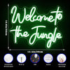 Neon Welcome to The Jungle Neon Sign Green LED Neon Lights Letter Neon Sign for Bedroom